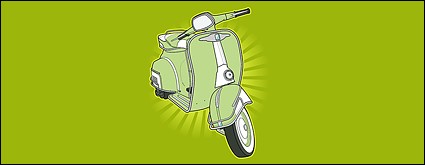 Retro kleinen Motorrad-Vektor-material