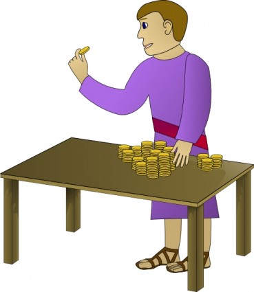 Rich Young Man Counting Clip Art