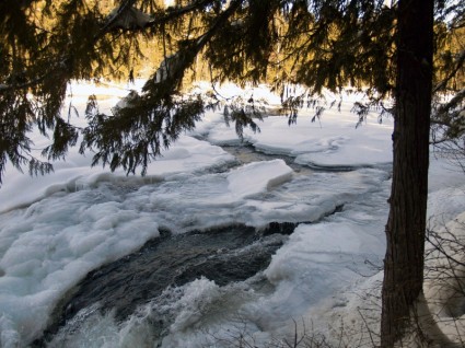 نهر مجمدة في الجليد