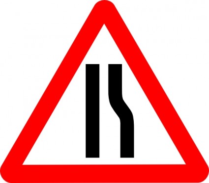 estrada estreita sinal clip-art