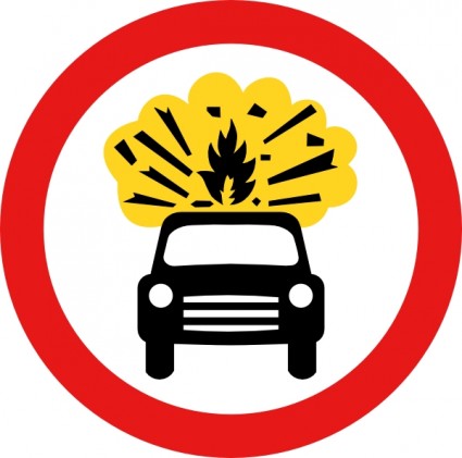 carretera signos coche explosión kaboom clip art
