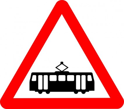 señales de tráfico tranvía clip art