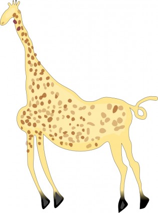 Felsen-Kunst-Acacus Giraffe farbig