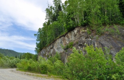 صخرة بجانب الطريق
