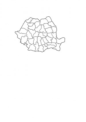 mapa de Rumania bw