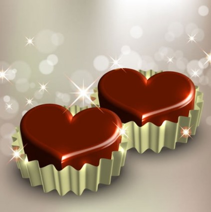 Romantic Heartshaped Chocolate Vector