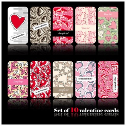 Romantic Heartshaped Pattern Card Vector