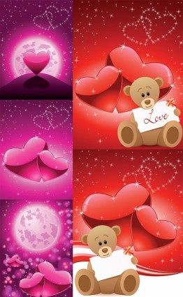 cinta romantis beruang vektor