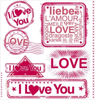 romantische Liebe Stamp Vektor