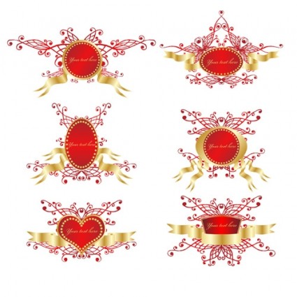 divisa del escudo de vector cinta romántica