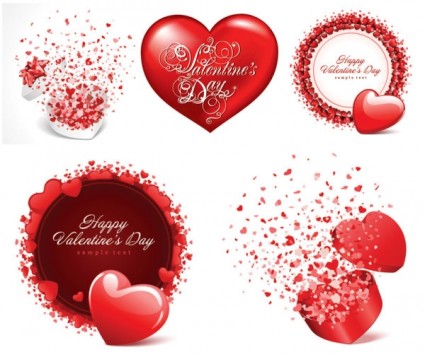 romantique Saint Valentin cartes vectorielles
