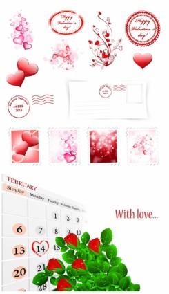 Romantic Valentine Day Element Vector