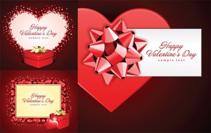ロマンチックなバレンタインの日ギフト カード ベクトル