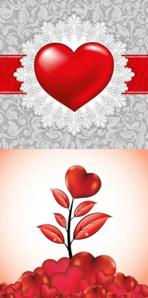vetor de elementos de heartshaped de dia dos Namorados romântico