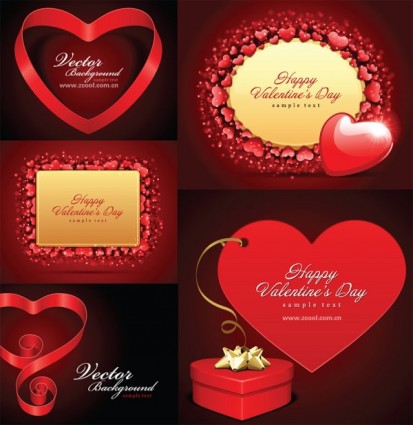 ロマンチックなバレンタインの日の愛カード ベクトル
