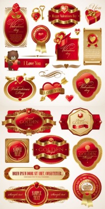 vector de valentine39s romántico día etiqueta roja
