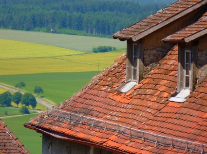 telhado telhado de casa de tijolo