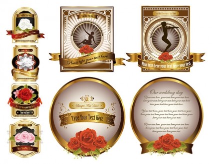 vector de Rose gold label europeo