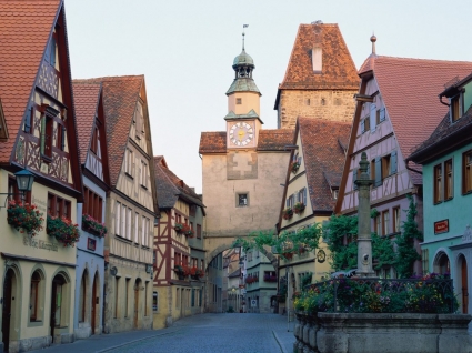 Rothenburg ob der tauber hình nền Đức thế giới