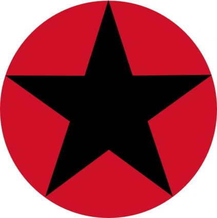 roudel đen vòng tròn ngôi sao màu đỏ clip nghệ thuật