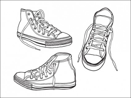 ruvida mano disegnata illustrate di scarpe da ginnastica