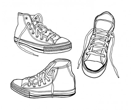áspero hand drawn zapatillas ilustrados