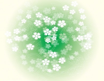 กราฟิกแบบเวกเตอร์ดอกไม้กลมสีเขียว