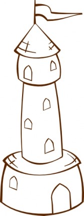 torre redonda con clip art de bandera