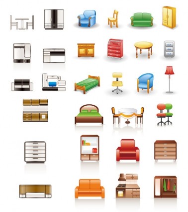 redondeado vector icono de muebles