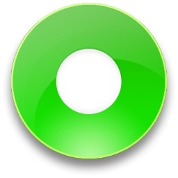 pulsante di registrazione verde arrotondato