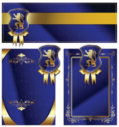 王の盾リボン カード ベクトル
