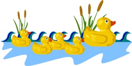 família de pato de borracha natação clip-art