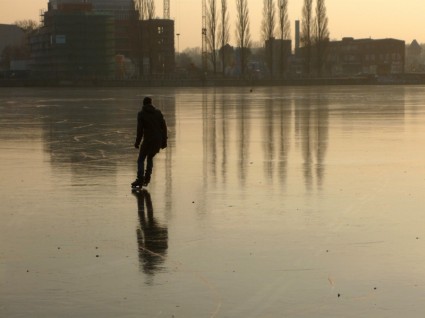 rummelsburg 湾のベルリンの冬