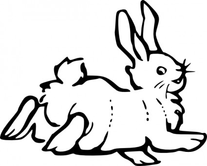 実行中のウサギの概要のクリップアート