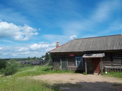 Rússia edifícios log cabin