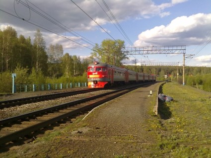 ロシアの景色の鉄道