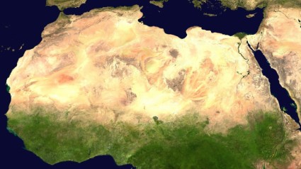 photo satellite du désert du Sahara