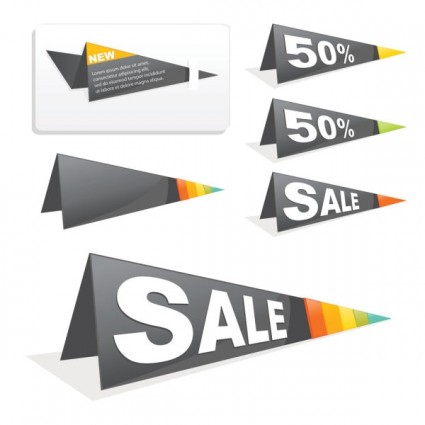 vector de origami de etiqueta ventas