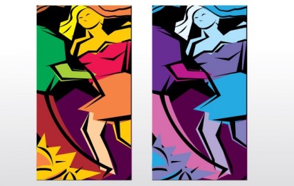 Salsa dancing abstrak ilustrasi