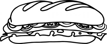 Sandwich One Bw Clip Art