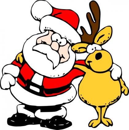 Papai Noel e renas clip-art