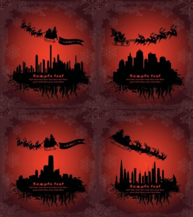 Santa Claus Flying Silhouette Vector