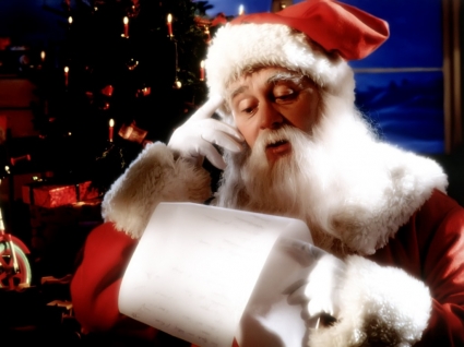 Papai Noel lendo papel de parede de Natal