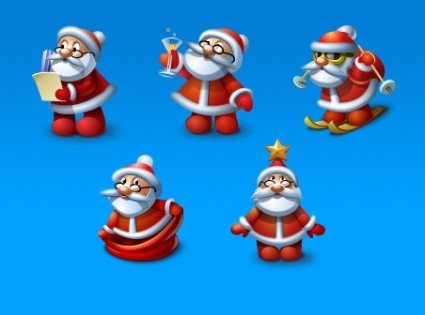 Santa biểu tượng thiết lập biểu tượng gói