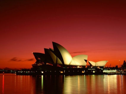 猩紅色的夜壁紙澳大利亞世界