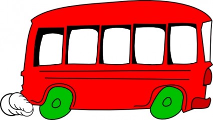 学校のバス車両クリップ アート