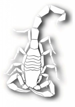 Skorpion papercut sylwetka wektor