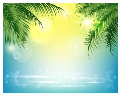 krajobraz morze i palmy