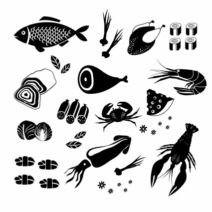 Meeresfrüchte-Symbole
