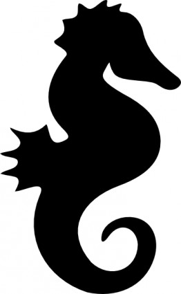 Seepferdchen-Kontur-ClipArt-Grafik